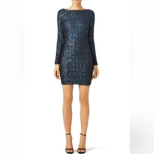 Slate and Willow Alessia Sheath mini blue sequin dress xs